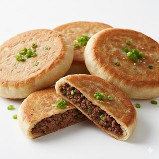 Pancake salata ripiena di carne di manzo - 牛肉馅饼