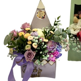 Aranjament Back to school in cutie lemn