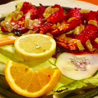 Tandoori king prawns/ langostinos Asado 