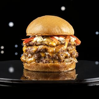 Above And Below Quad burger