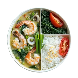 Bento tailandés al curry verde