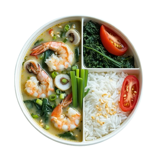 Bento tailandés al curry verde