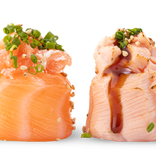 28. GUNKAN SALMÃO 6 peças + GUNKAN SALMÃO TOSTADO 6 peças