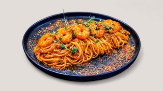 Спагети с биск от скариди