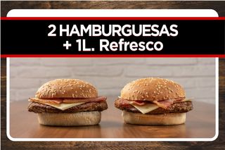 Promoción Dos Hamburguesas Completas Y Bebida (1 Lt.)