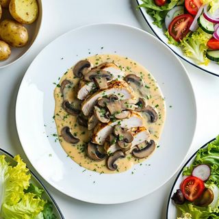 Pierś w sosie śmietankowo-pieczarkowym