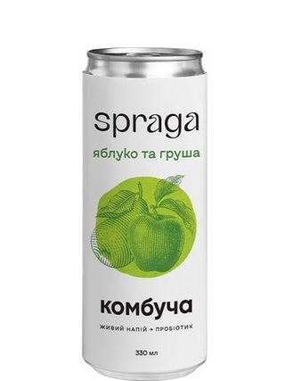 Комбуча Spraga груша, яблуко (0,33л)