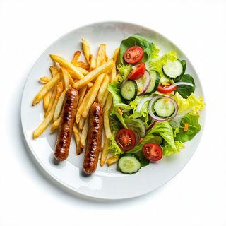 Combinado De Frankfurt Con Papas Y Ensalada