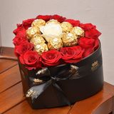 Cœur des fleurs et  chocolat 