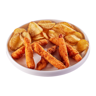 ДЕТСКО МЕНЮ С ПИЛЕШКИ ПРЪЧИЦИ И ПЪРЖЕНИ КАРТОФКИ