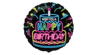 Balon Happy Birthday Czarny