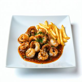 Plato Combinado Chipirones en Salsa