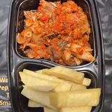 Fried Yam And fish stew 