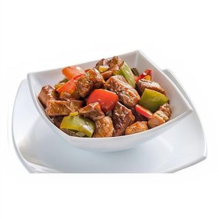 cerdo con salsa picante