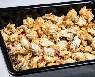 Ración alcachofitas rebozadas con jamón