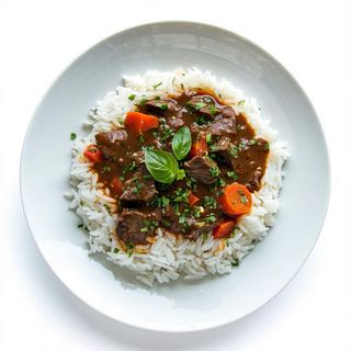 Degustación. Estofado de buey con arroz al tomillo