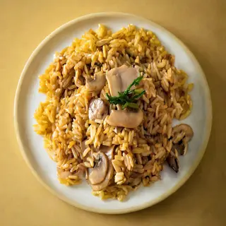 Arroz basmati con champiñones
