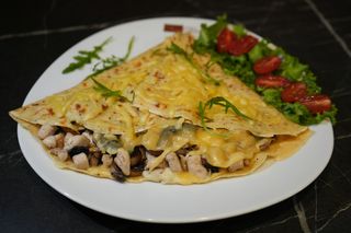 crêpe poulet champignons