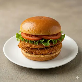 Doble Burger de pollo rebozado crujiente picante