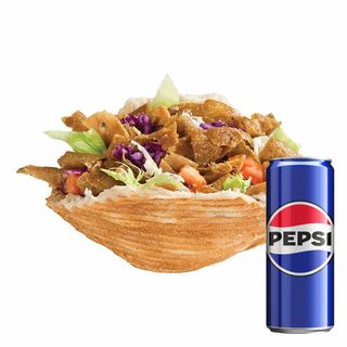 Kebab w bułce z serem + Pepsi 330ml