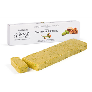 Turrón Blando de Pistacho Albert Adrià & José Andrés Vicens Estuche 300 Gr.