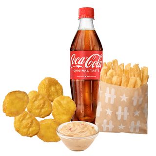 Пилешки хапки (6бр) голямо меню