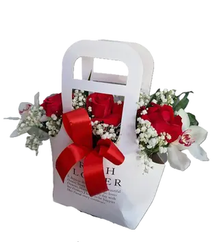 Floral simphony in geanta decorativa alba