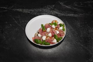 Pere, speck și gorgonzola