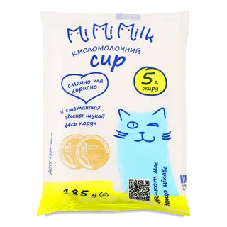 Сир кисломолочний MiMiMilk 5% (185г)