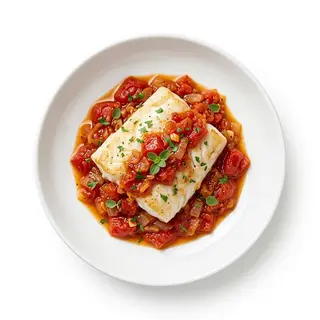 Merluza Con Fritada De Tomate