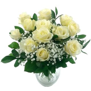 Pure Love One Dozen White Rose Bouquet
