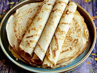 Палачинка със сирене, кашкавал и шунка 32см