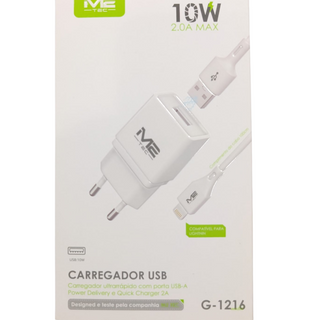 Carregador Ultrarrápido M2 Tec com Cabo USB Lightning para iPhone