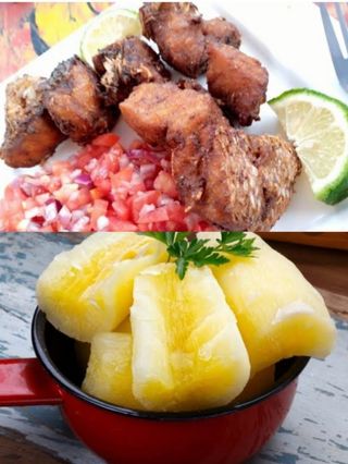 1 kg dry fried Nile perch ( empuuta) with boiled cassava 