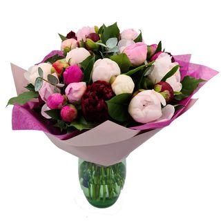 29 bujori multicolori