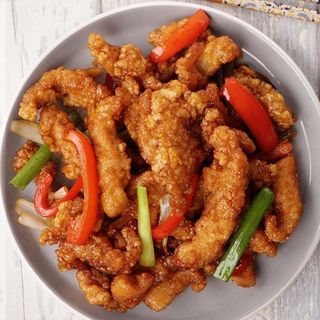 Shredded Chicken With Cellery And Red Chili