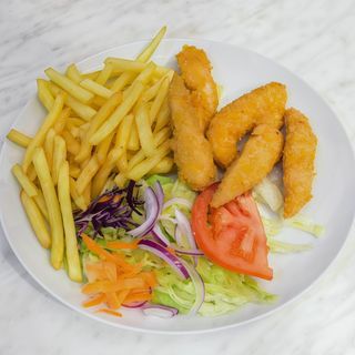 Menú plato tiras de pollo 