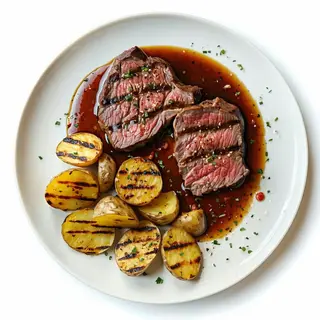 Vitello con patate alla piastra