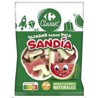 Caramelos de Goma Tajada Sandía Carrefour sin Gluten 200 Gr.