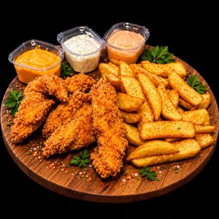Crispy de pui crispy cu cartofi