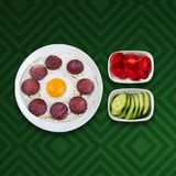 შემწვარი კვერცხი პეპერონით