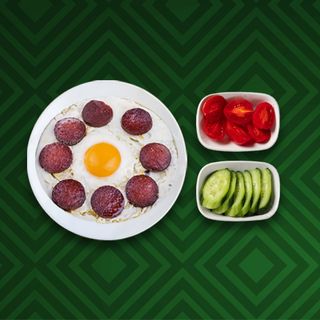 შემწვარი კვერცხი პეპერონით