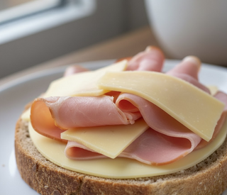 Pan con jamón y queso