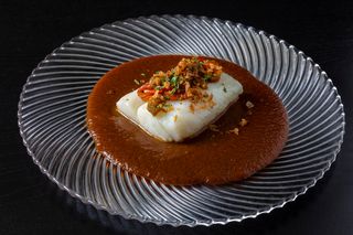 Bacalao Vizcaína Y Morrones Confitados