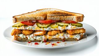 Тостер с пилешки шницел и кашкавал