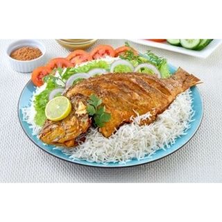 Tilapia Boiled (whole) Rice & Greens