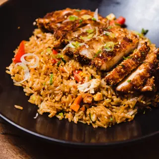 Arroz Con Verdura Y Tonkatsu Pollo