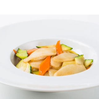 28. Gnocchi di riso con gamberi e verdure miste