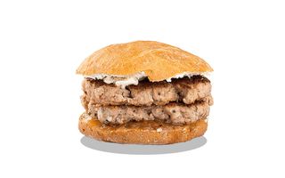 Felix Baumgartner (Doble Carne, Cebolla Caramelizada y Queso Philadelphia)