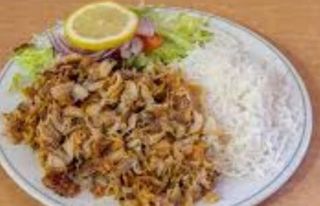 Riso bianco con kebab menù